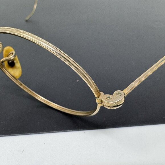 AMERICAN OPTICAL SQUIRE Eyeglasses Vintage Small circular perfectly round Lenon - Picture 5 of 10